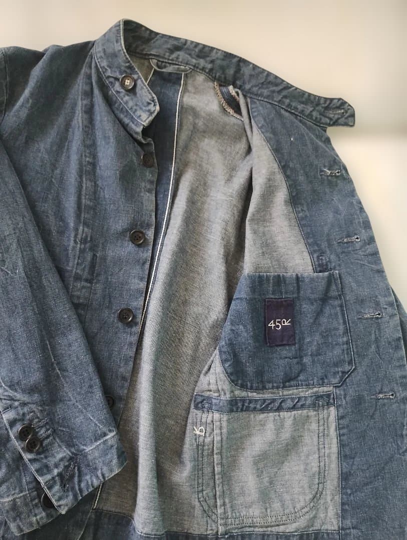 【お値下げ中】45rpm かちんインディゴ デニムジャケット スタンドカラー