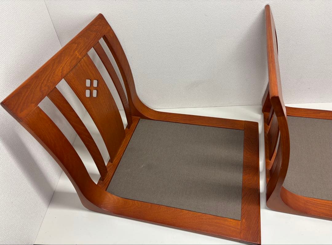 hikari 光製作所 木製 座椅子2脚セット 高級座椅子 和室 座敷