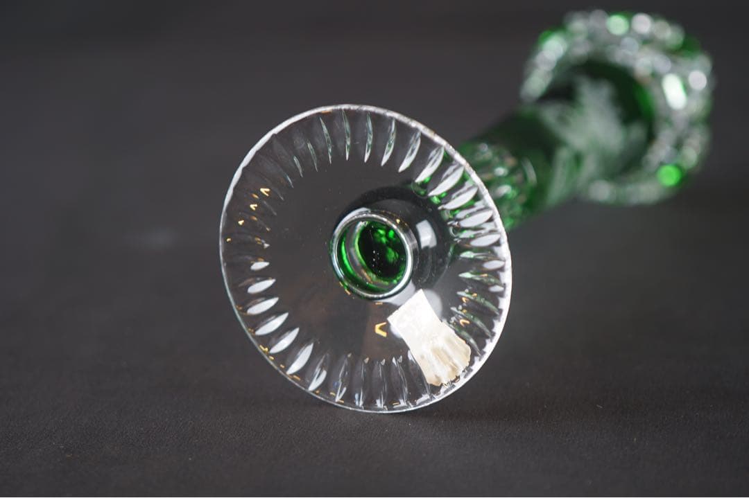 Meissen crystal マイセン 一輪挿し 花瓶 グリーン 美品