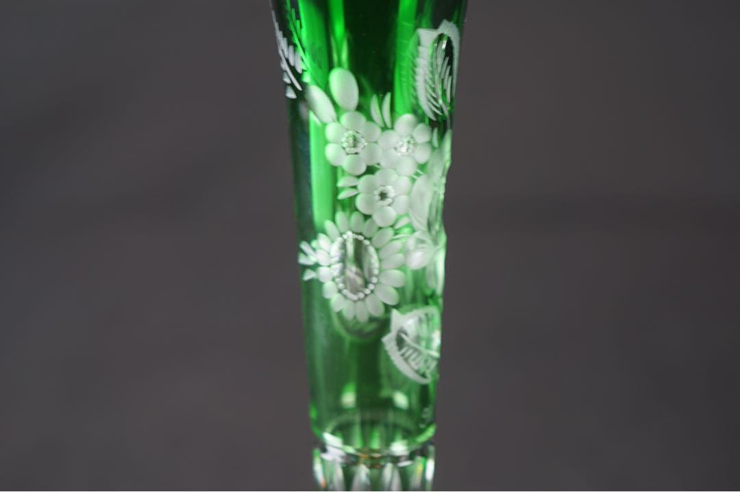 Meissen crystal マイセン 一輪挿し 花瓶 グリーン 美品