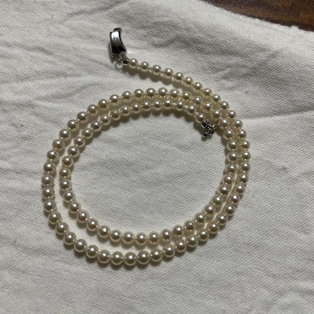 未使用 あこや真珠ネックレス ベビーパールネックレス 4.0〜4.5ミリ 綺麗