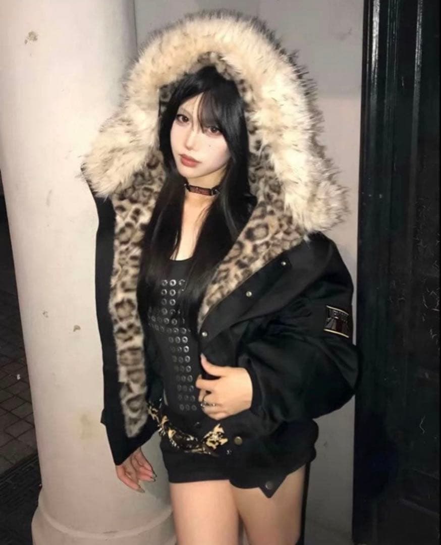 opium y2kヒョウ柄 ファー ジャケット