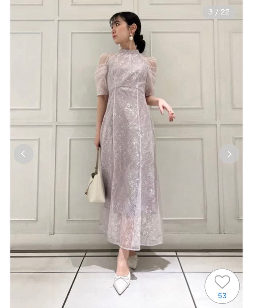 SNIDEL スパンコールレースドレス