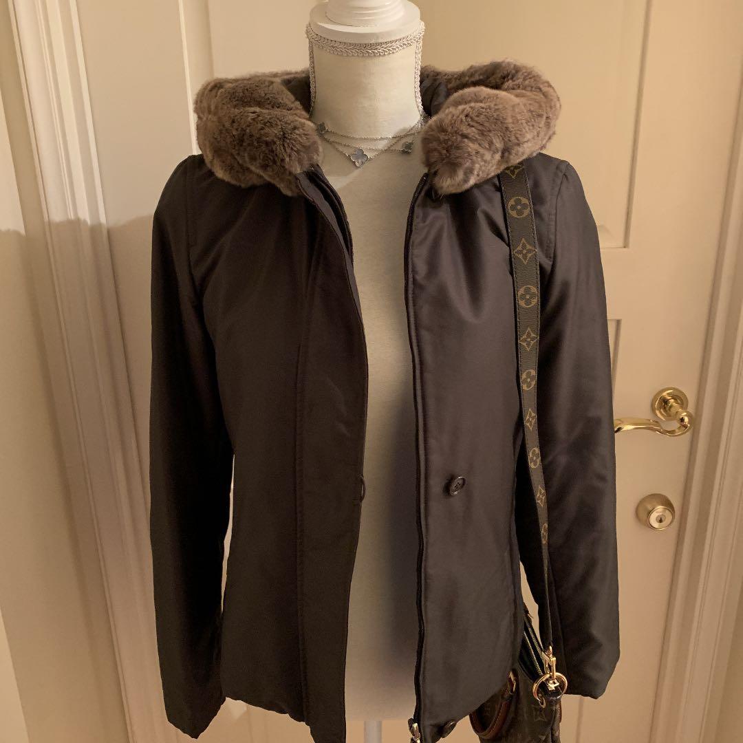 ぽっこり★MAX MARA★ファー付きリバーシブルジャケット　ブラウン38