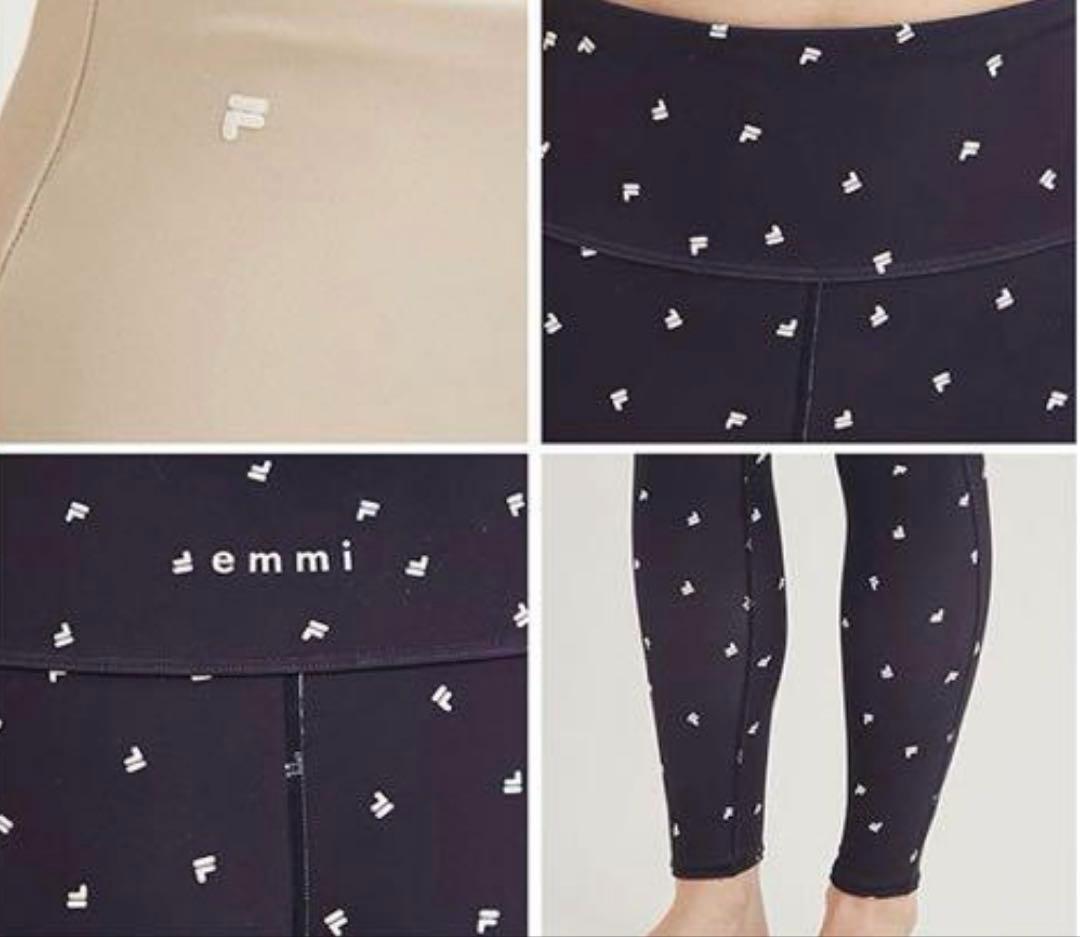 emmi FILA エミ×フィラ コラボ レギンス 総柄 ロゴ モノグラム 新品