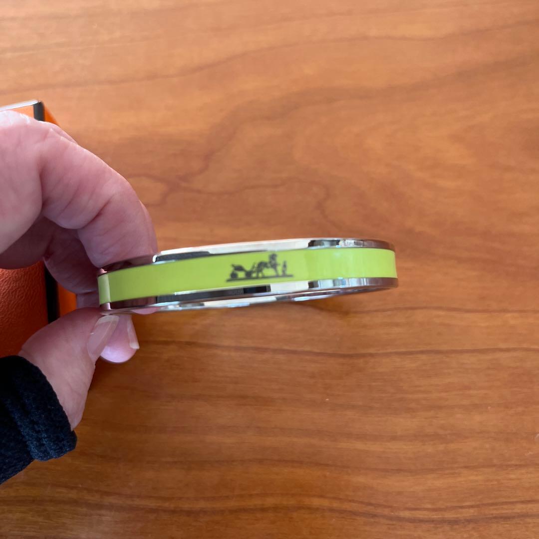 HERMES シルバー・グリーン バングル