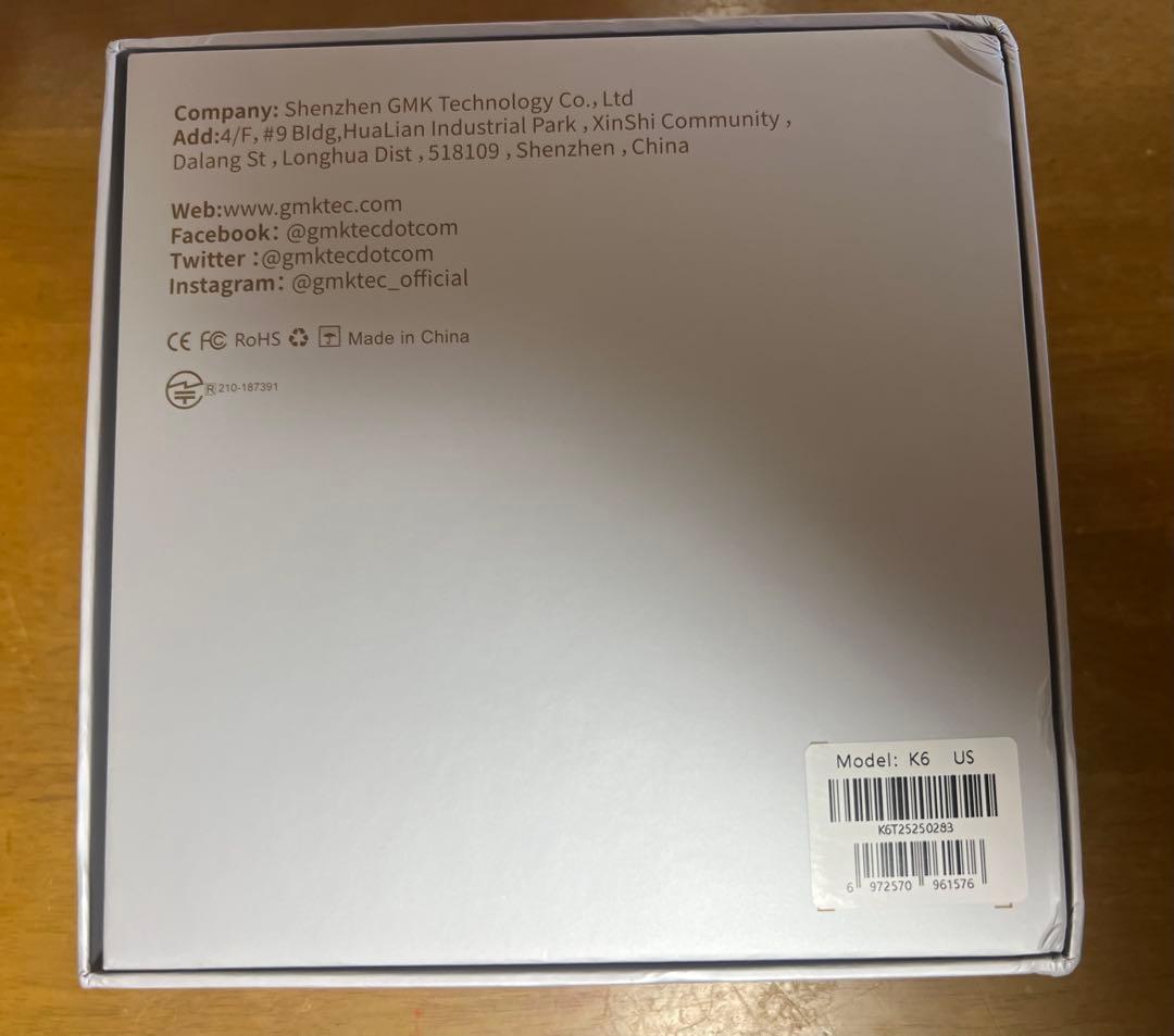 ミニPC GMKtec K6 AMD 7840HS RAM 16GB SSD 512GB