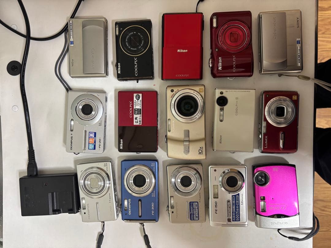 オリンパス、NIKONなど、コンパクトデジタルカメラ 15台セット、ジャンク品