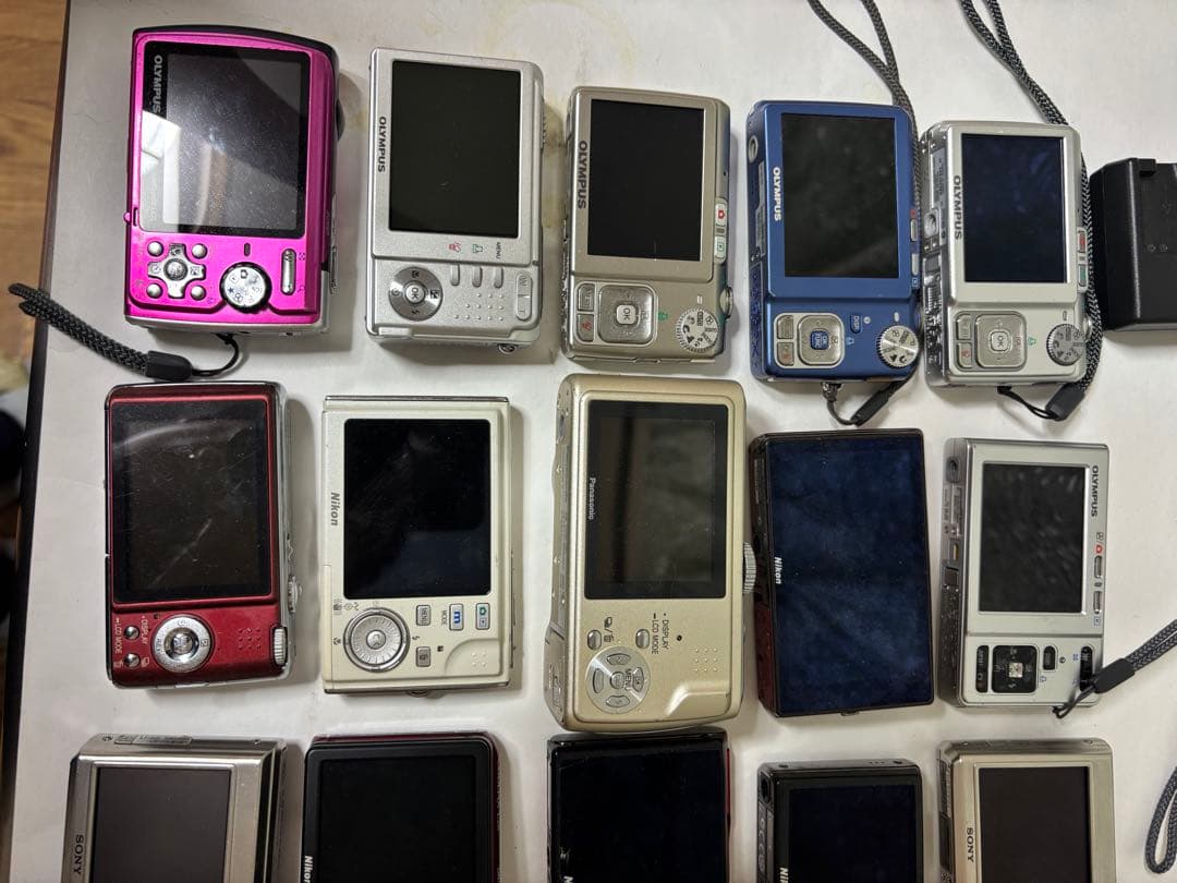 オリンパス、NIKONなど、コンパクトデジタルカメラ 15台セット、ジャンク品