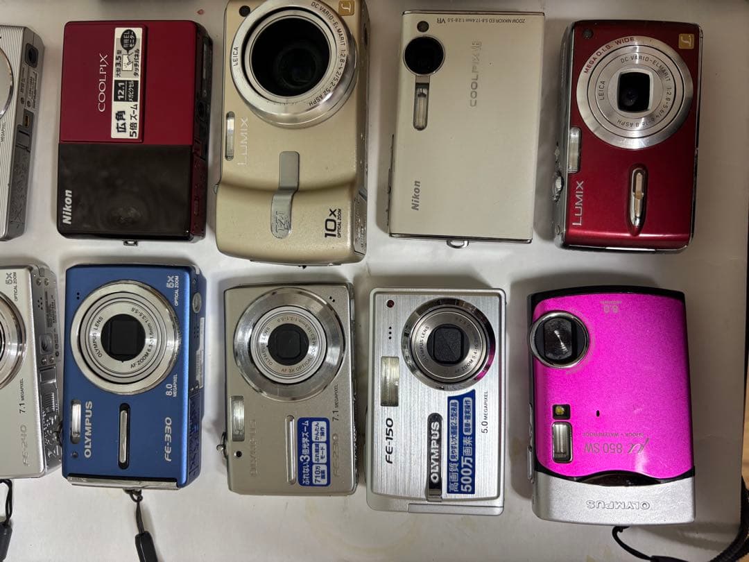 オリンパス、NIKONなど、コンパクトデジタルカメラ 15台セット、ジャンク品
