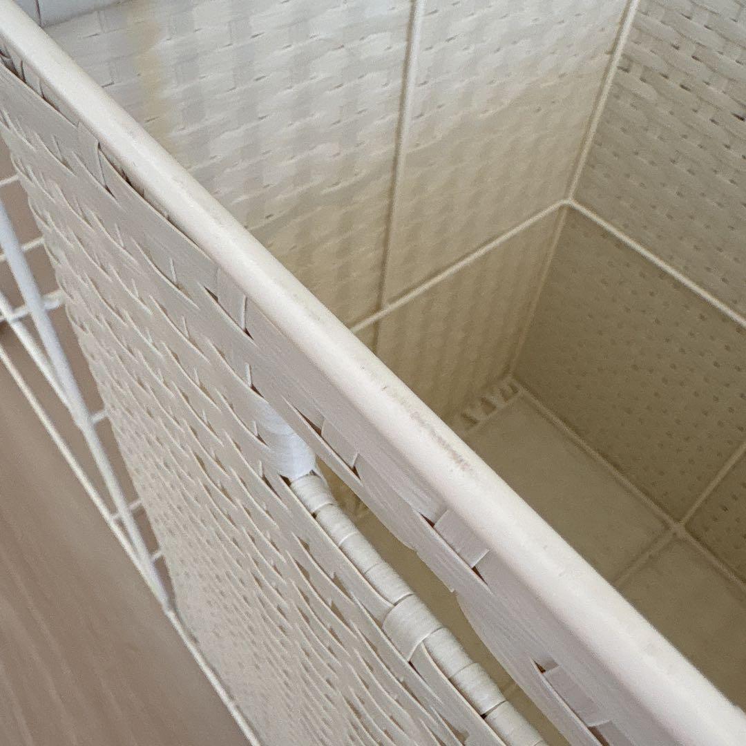 【コーヒー】ランドリーチェスト・ラック　ホワイト