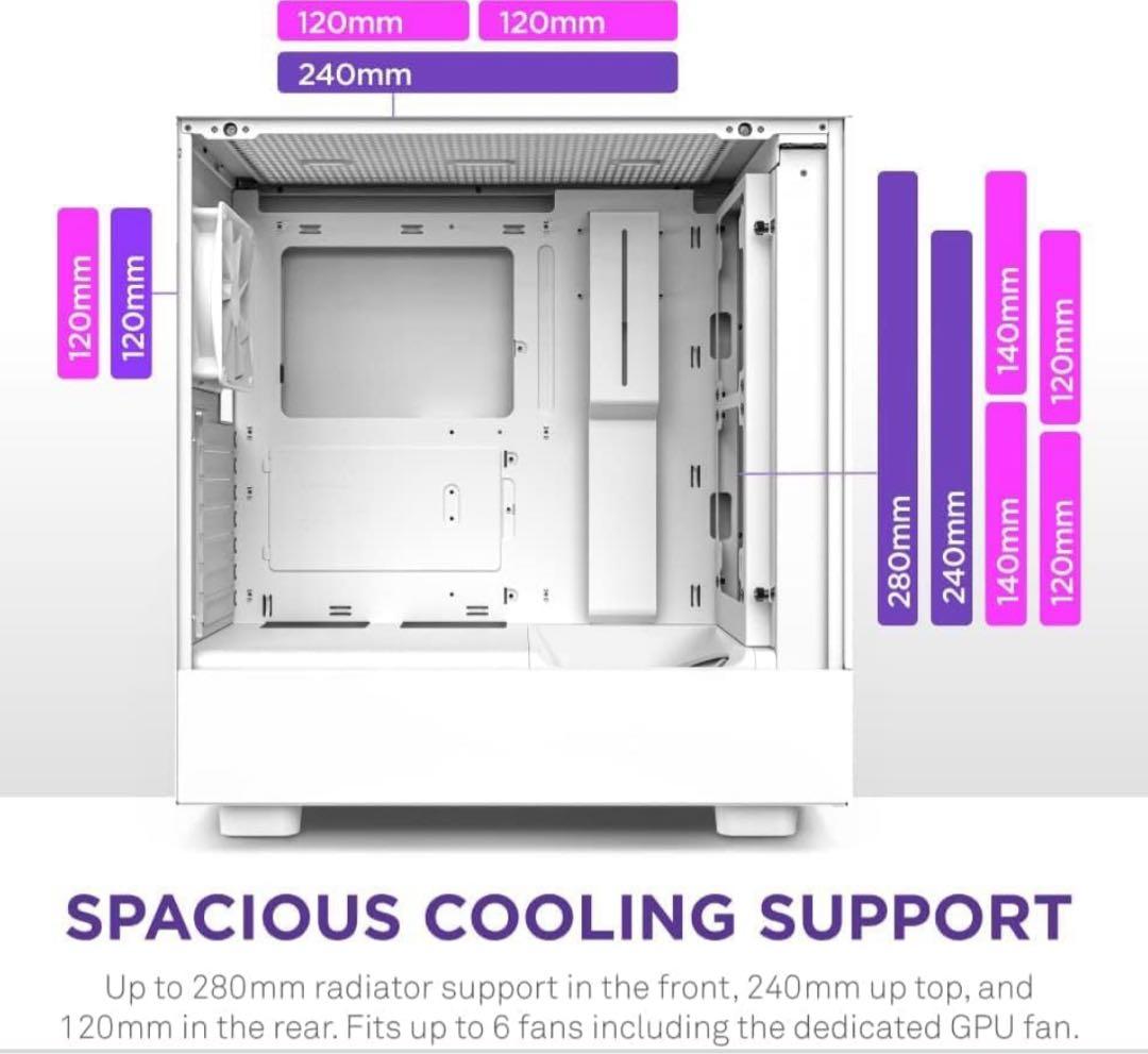 NZXT H5 Flow ミドルタワーケース CC-H51FW-01値下げ可能