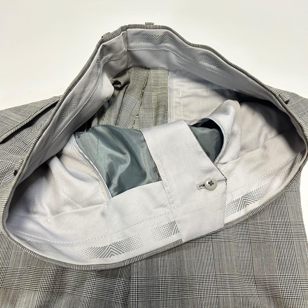 良品　ゼニアトロピカル　セットアップ グレー 通勤 M チェック　2B 定番