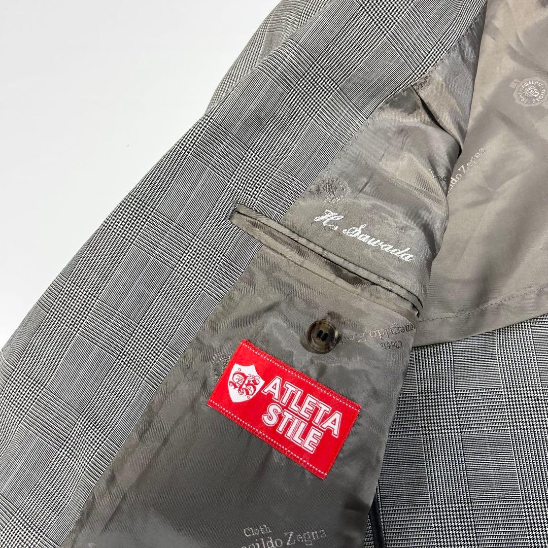 良品　ゼニアトロピカル　セットアップ グレー 通勤 M チェック　2B 定番