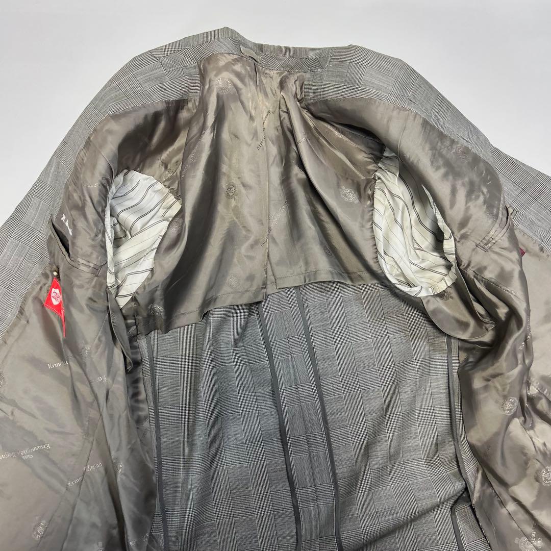 良品　ゼニアトロピカル　セットアップ グレー 通勤 M チェック　2B 定番