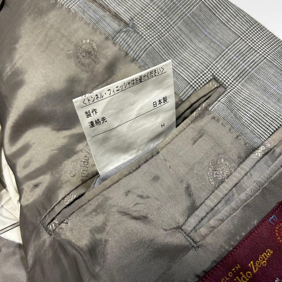 良品　ゼニアトロピカル　セットアップ グレー 通勤 M チェック　2B 定番