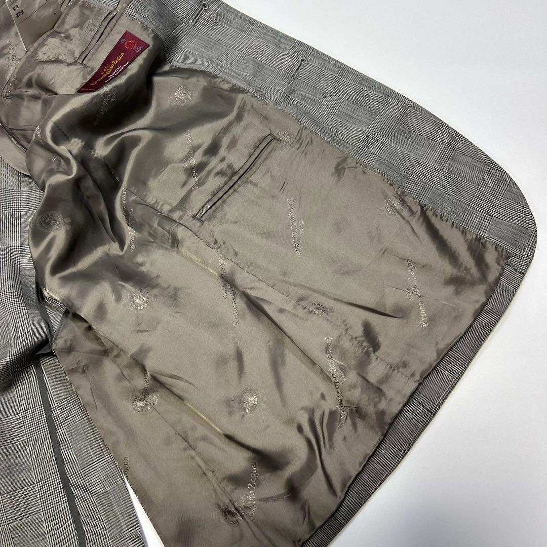 良品　ゼニアトロピカル　セットアップ グレー 通勤 M チェック　2B 定番