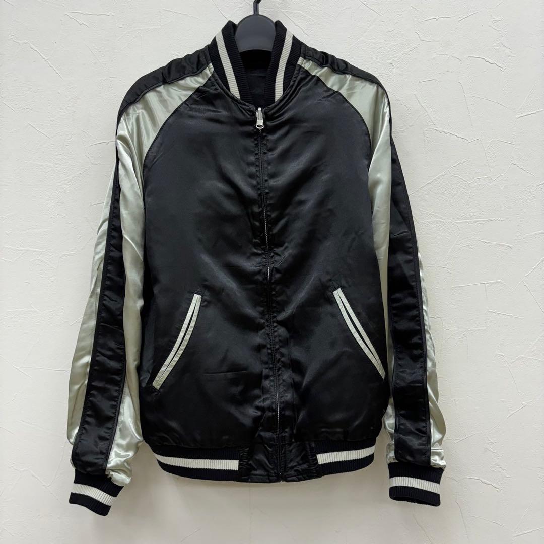 m*o様 美品 花旅楽団 鯨 クジラ 刺繍 レーヨン リバーシブル スカジャン