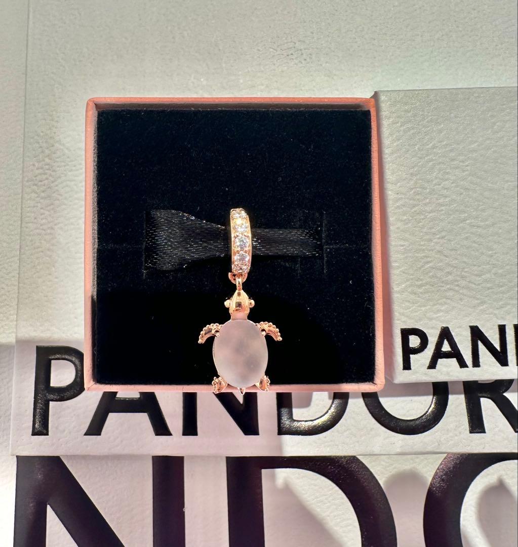 正規品 Pandora カメ14kローズゴールドのチャーム