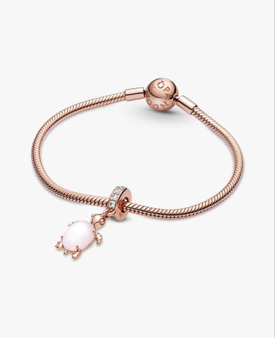 正規品 Pandora カメ14kローズゴールドのチャーム