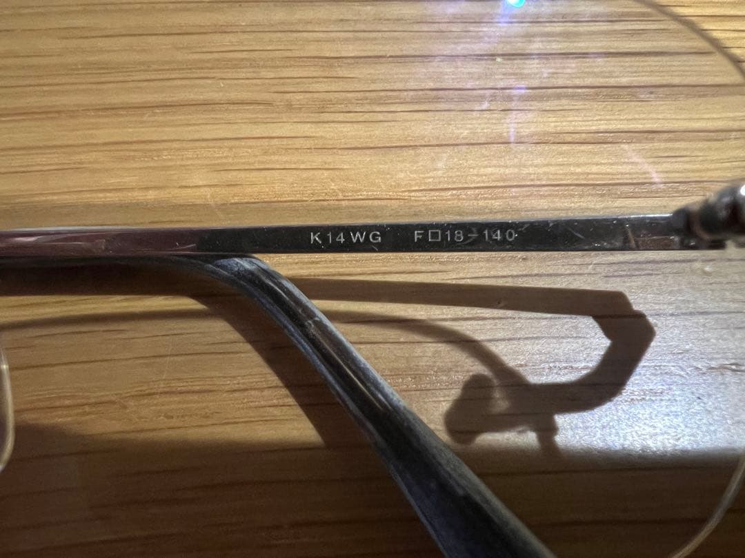 中古14金ホワイトゴールド眼鏡フレーム 26.5g