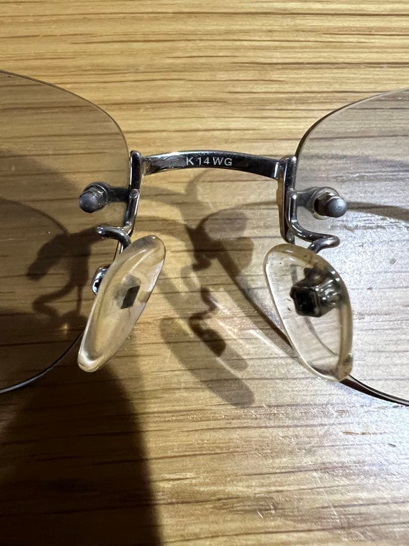 中古14金ホワイトゴールド眼鏡フレーム 26.5g
