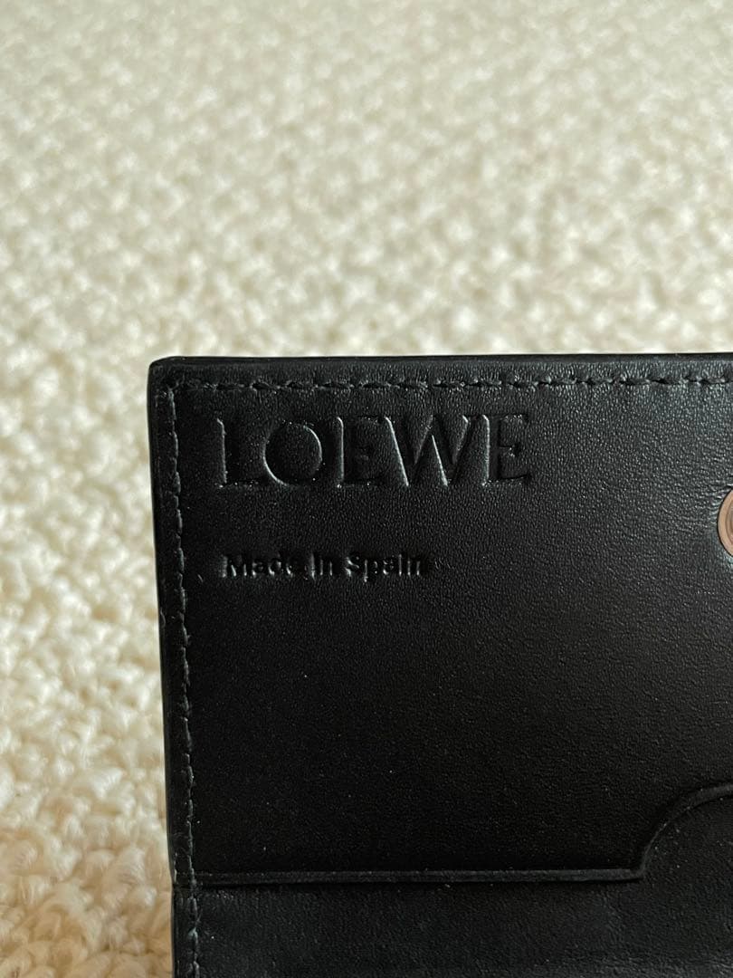【美品】LOEWE ネイビー レザー 名刺入れ