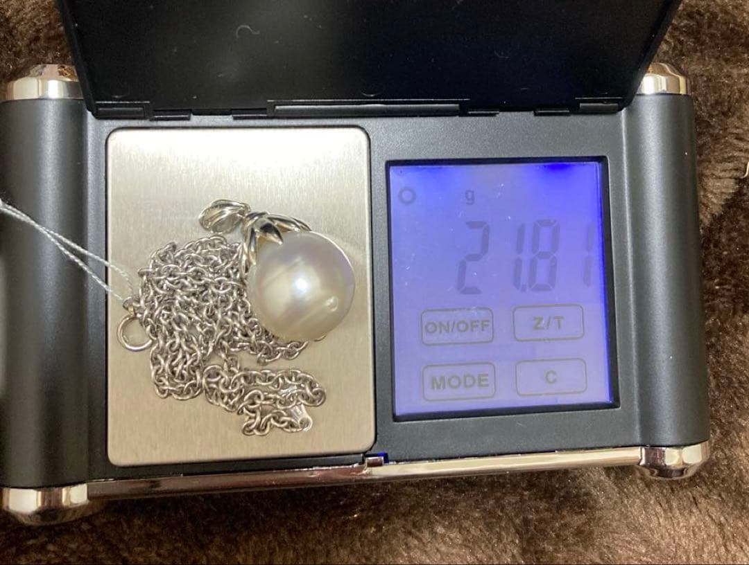 パール×プラチナ　ネックレス&ペンダントヘッド　超大粒　清楚　上品　未使用品