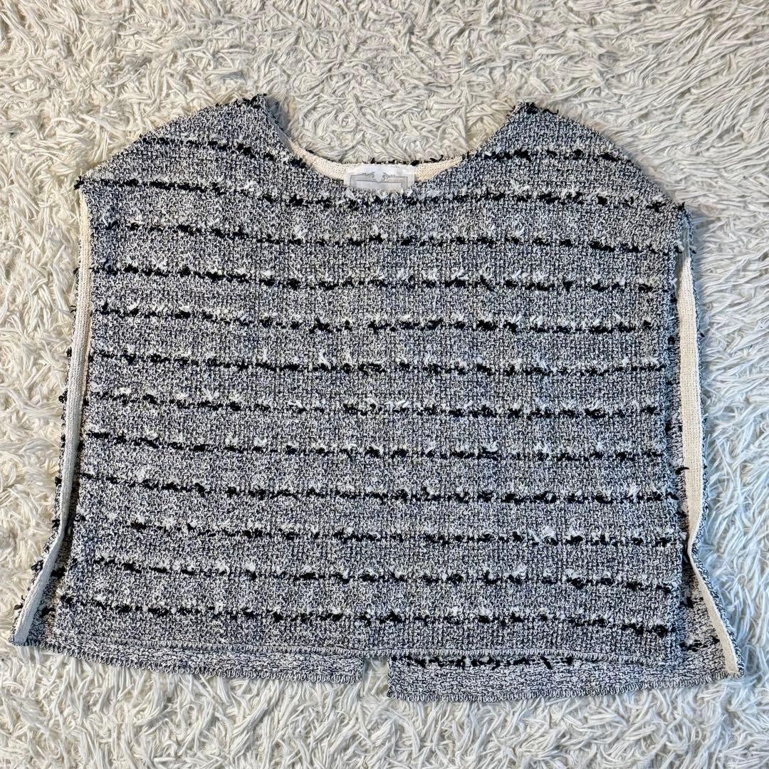 【美品 25SS】ビアズリー　ツイード　ニット　ベスト　ポンチョ　フリーサイズ