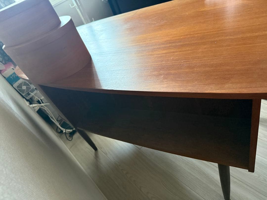 【北欧ヴィンテージ】SLOW HOUSE キドニー型デスク チーク材