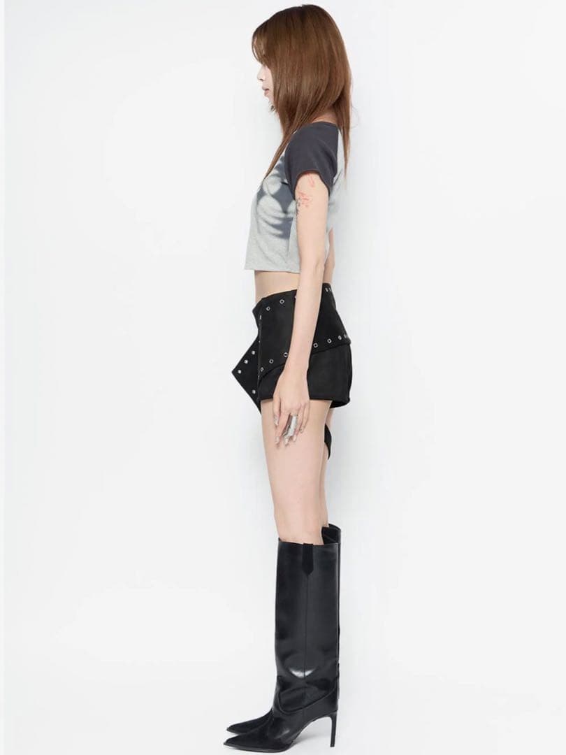 パンツ theredthread S cow short pants black