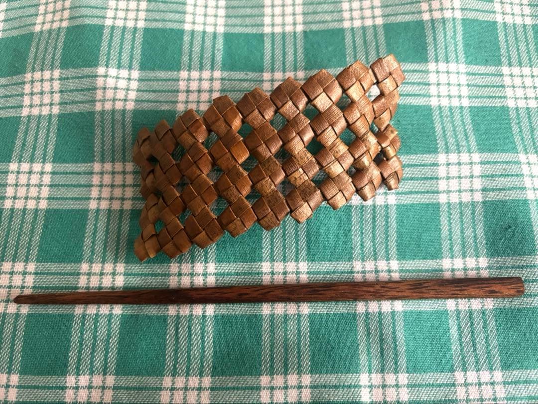 Lauhala Koa ラウハラ コアウッド ヘアピック ハワイ フラ