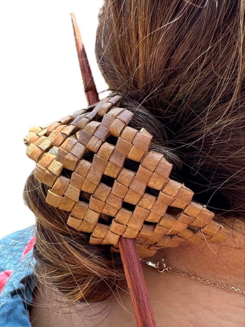 Lauhala Koa ラウハラ コアウッド ヘアピック ハワイ フラ