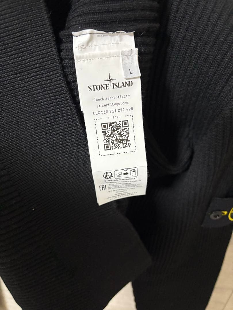 stone  タートルネックニット black