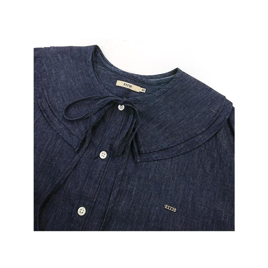 FITH スラブヤーン 襟付き スモッキング 長袖 ブラウス 140