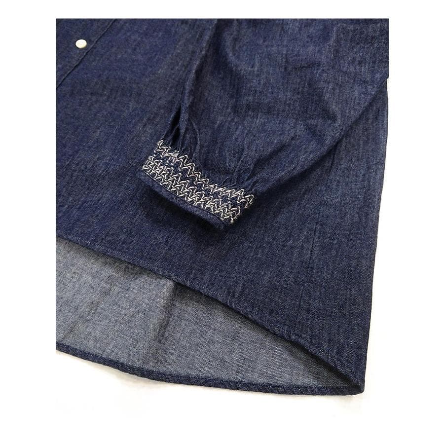 FITH スラブヤーン 襟付き スモッキング 長袖 ブラウス 140