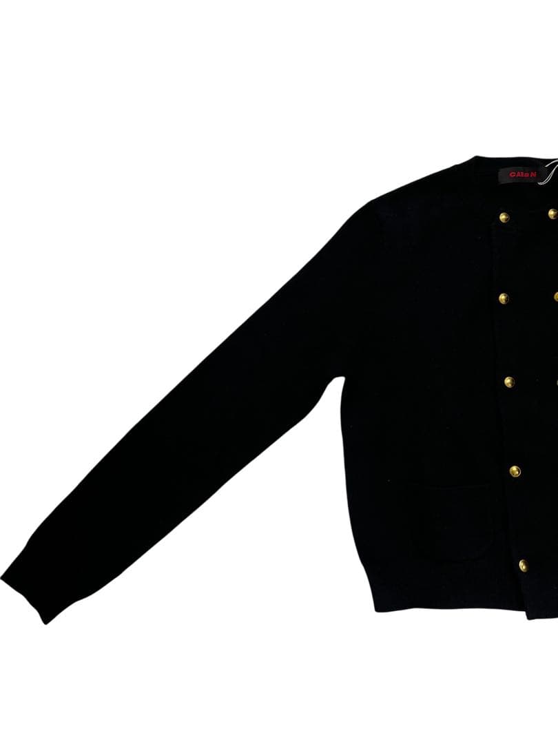CABaN キャバン コットンカシミヤ ダブルボタンカーディガン ブラック