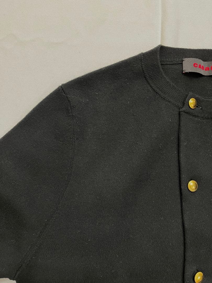 CABaN キャバン コットンカシミヤ ダブルボタンカーディガン ブラック