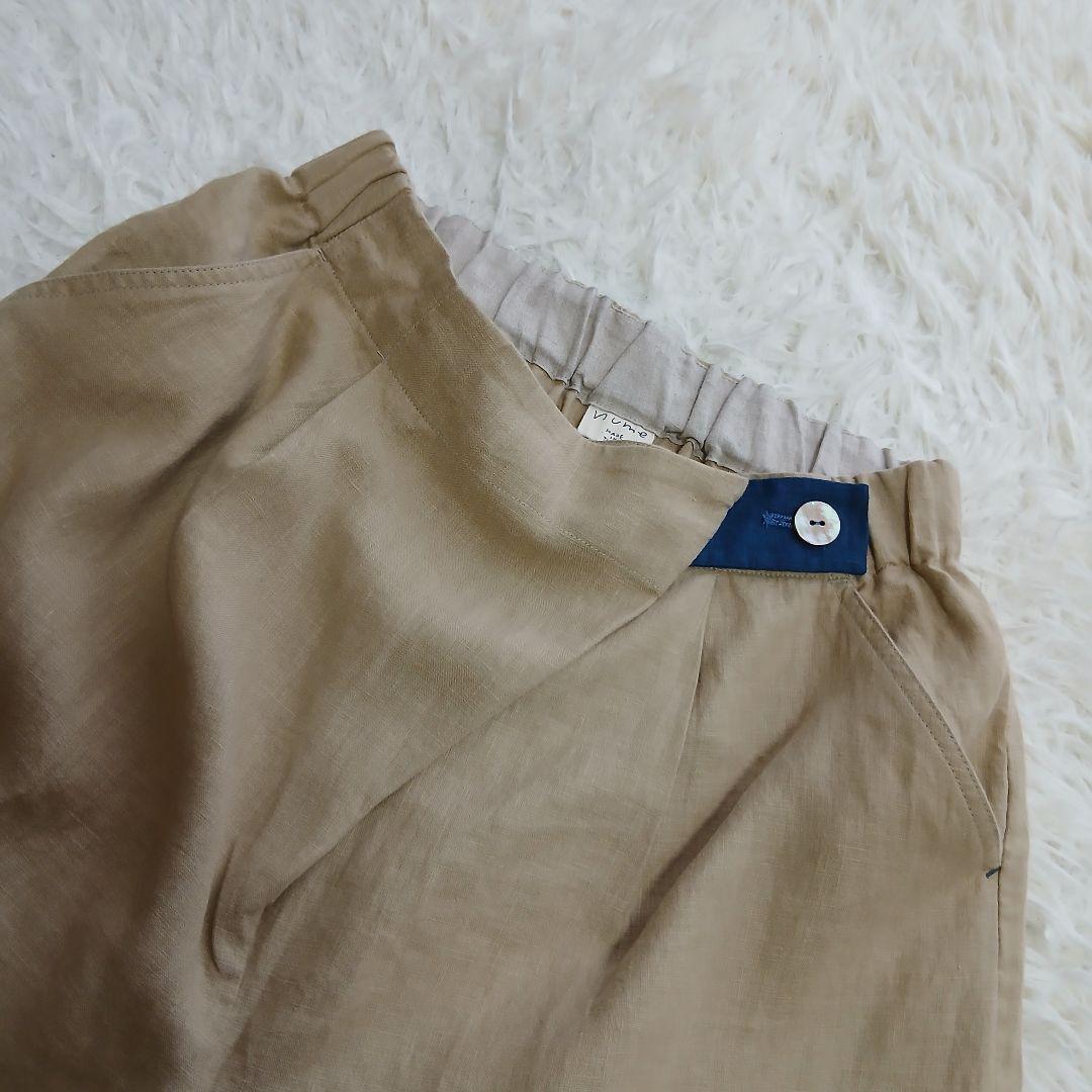 【nume】パラスパレス　ヌメ　リネン100％　ガウチョ　ワイドパンツ