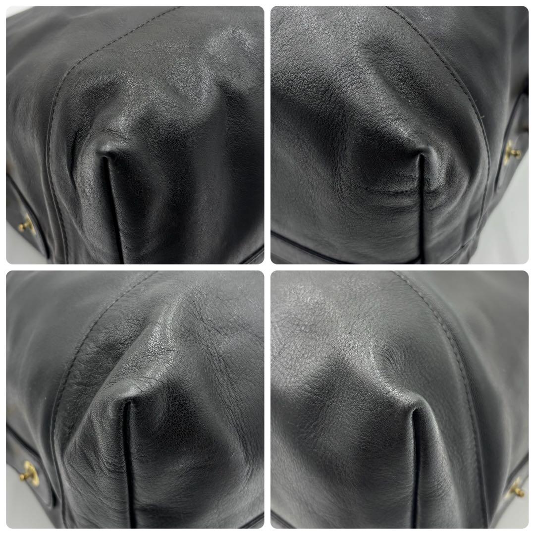 COACH オールドコーチ 305 レザー ボストンバッグ ハンドバッグ 黒