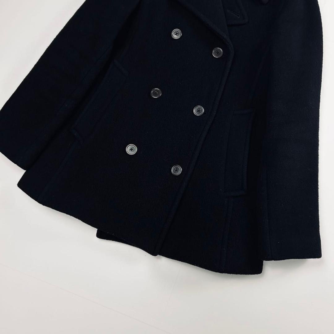 美品 マーガレットハウエル ピーコート アンゴラ カシミヤ カシミアブラック