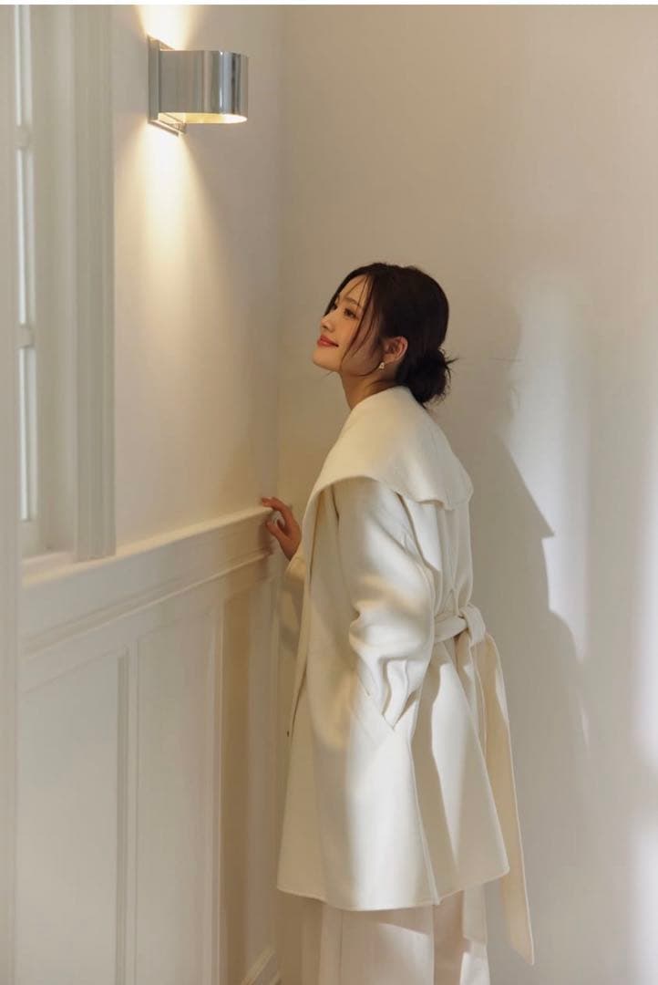 palaura ショールカラーミドルコート フリーサイズ