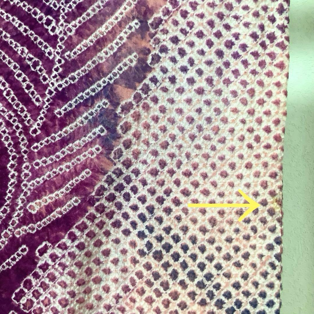 【彦兵衛mini】人気！伝統工芸品・有松絞り浴衣〜ピンク・すみれ色に孔雀の羽〜