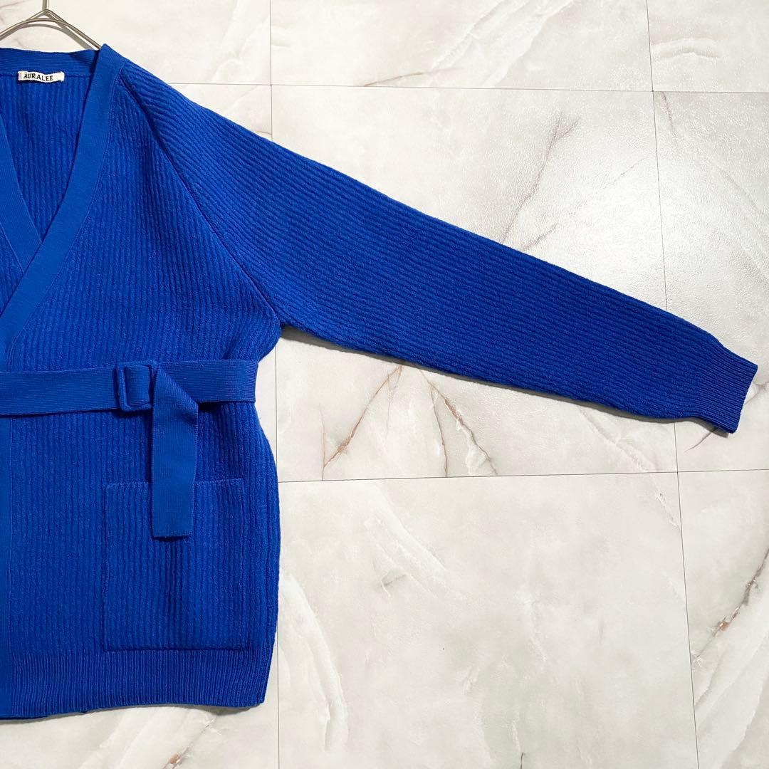 A18254 極美品 オーラリー 23AW マイルドフレンチミラノリブガーデ青1