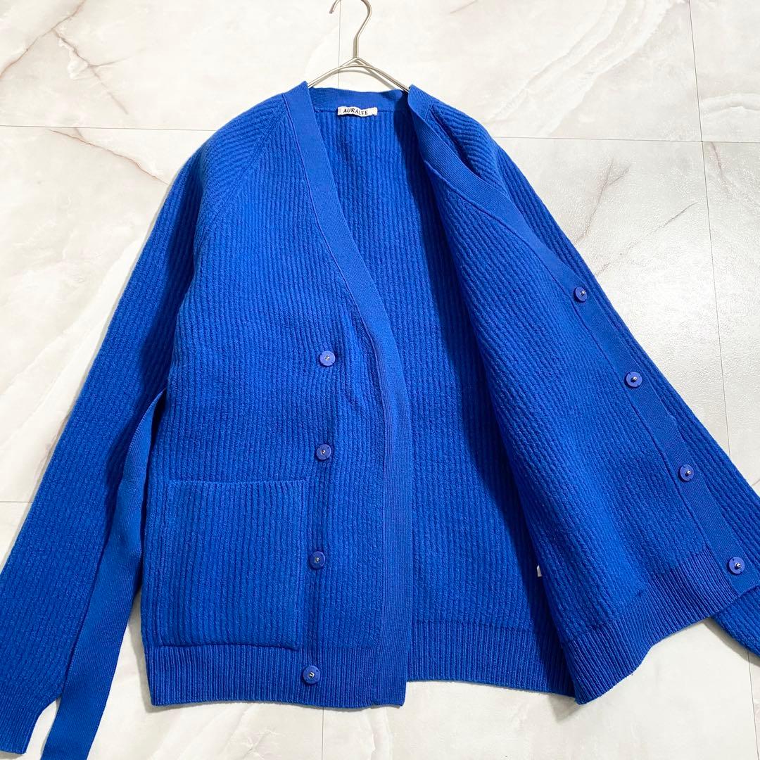 A18254 極美品 オーラリー 23AW マイルドフレンチミラノリブガーデ青1