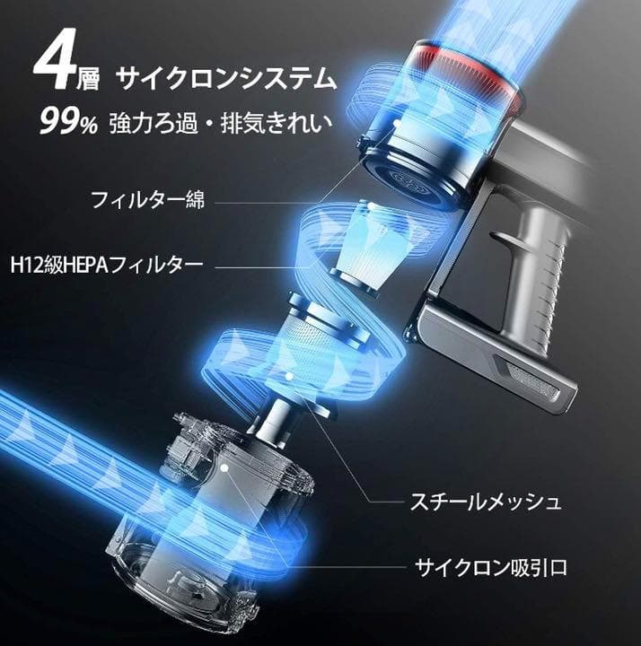 ❤自走式パワーヘッドでお掃除楽々♪❤PSE認証済みで安心安全❣コードレス掃除機