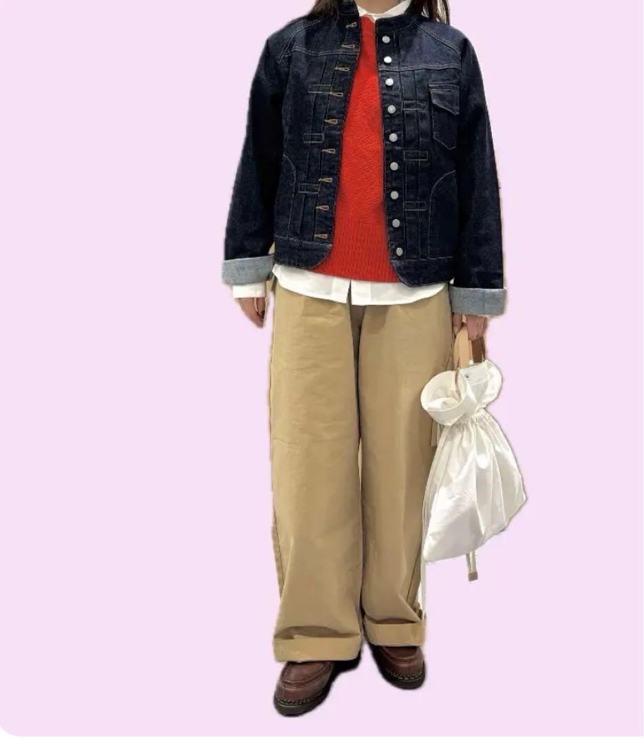 美品スースースー　スタンドカラーベーシックデニムジャケット　si-si-si