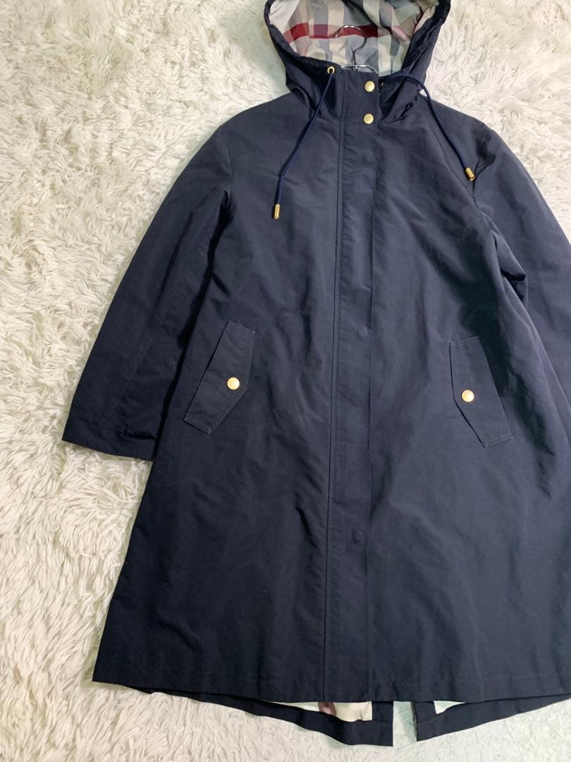 ブルーレーベルクレストブリッジ モッズコート ノバチェック フード Mサイズ