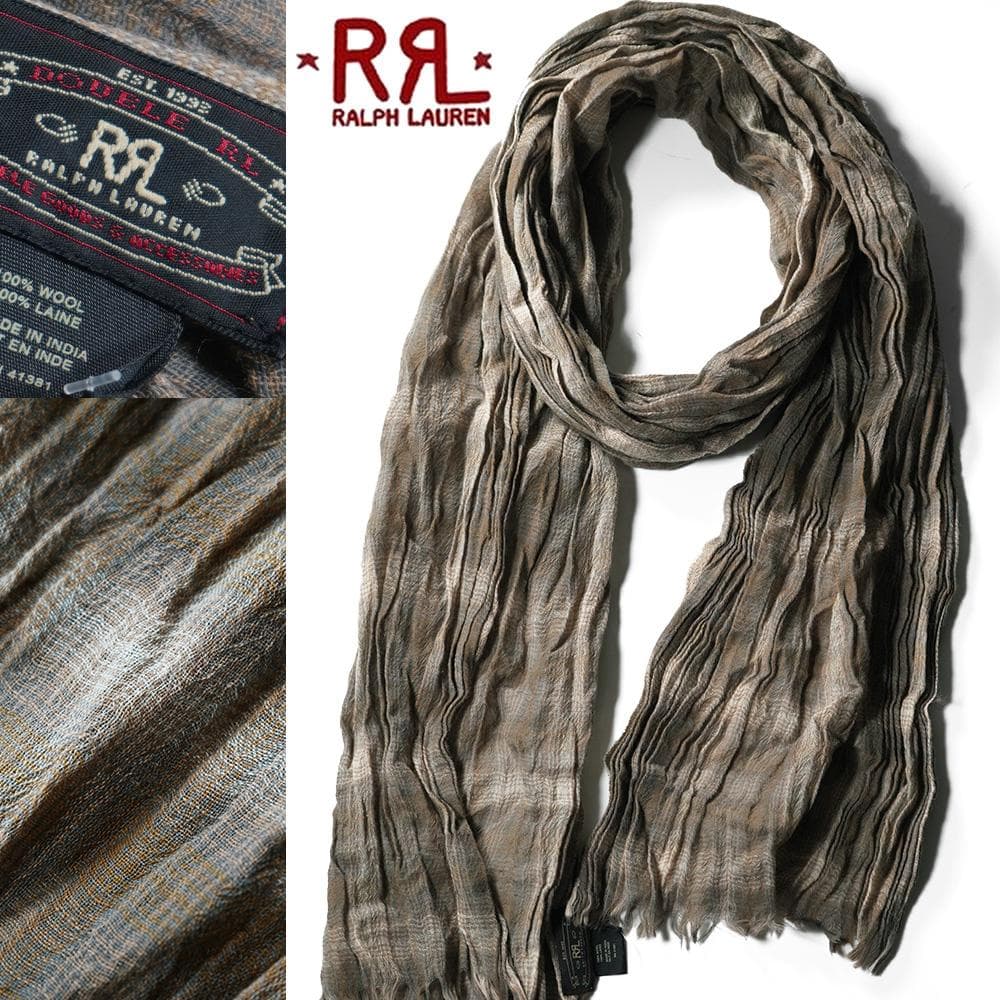 黄金期/デッドストック/新品【RRL】ダブルアールエル オンブレウールストール