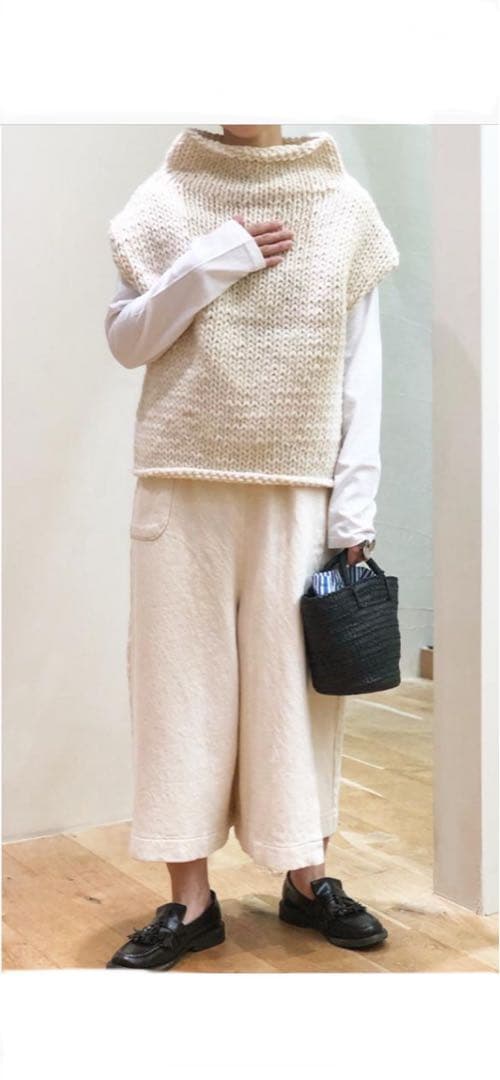 tumugu: ツムグ　ロービングローゲージハンドニット2wayベスト